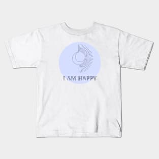 Affirmation Collection - I Am Happy (Blue) Kids T-Shirt